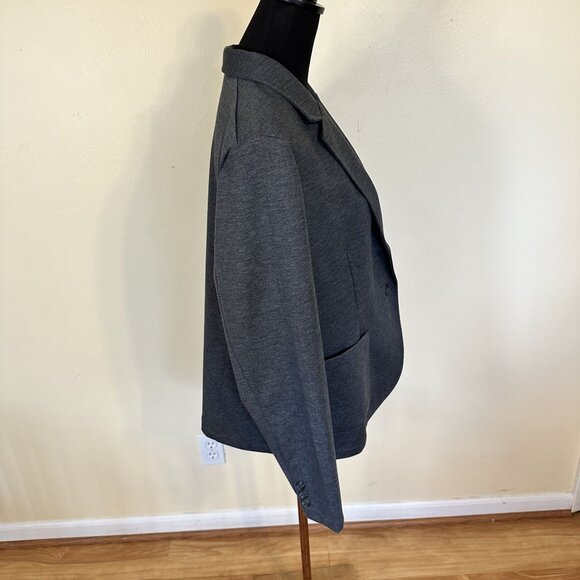 Mercer + Mettle Womens Slate Grey Blazer 2X Career Wear One Button Retro Style - Picture 8 of 8